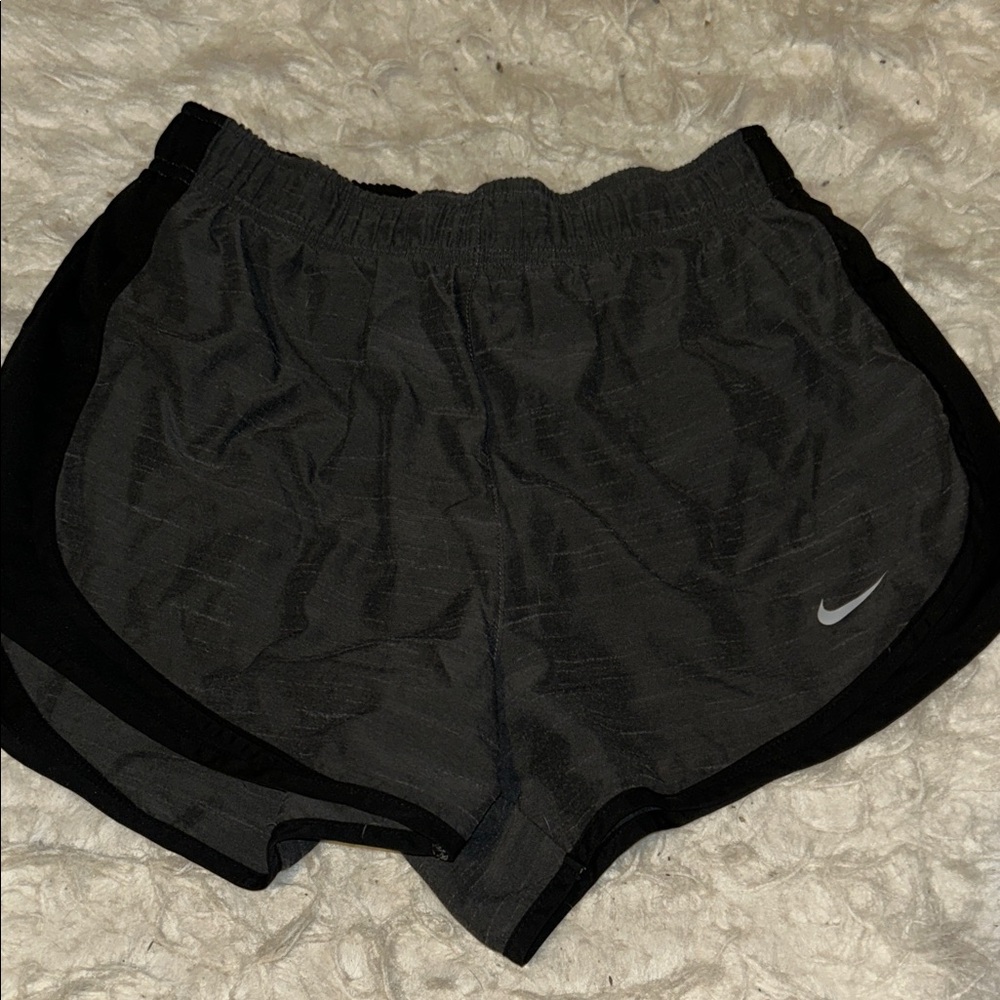 Nike Women's Charcoal and Black Athletic Shorts